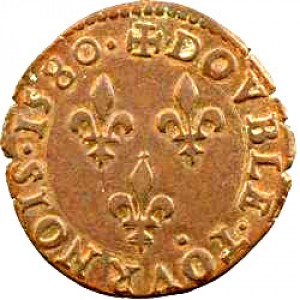 Реверс монеты Франция, Двойной турнуа, 1575-1594