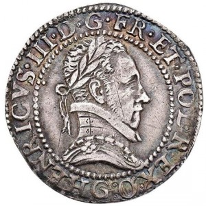 Аверс монеты Франция, ½ франка, 1578-1587, Дата вверху в легенде на реверсе