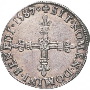 Реверс монеты Франция, ¼ Экю, 1578-1590, Крест на реверсе