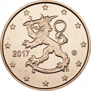 Аверс монеты Финляндия, 5 евроцентов, 1999-2026