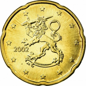 Аверс монеты Финляндия, 20 евроцентов, 1999-2006
