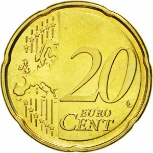Реверс монеты Финляндия, 20 евроцентов, 2007-2026