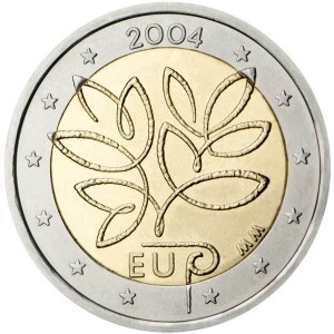Аверс монеты Финляндия, 2 евро, 2004, Вступление в Европейский союз 10-ти новых государств