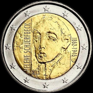 Аверс монеты Финляндия, 2 евро, 2012, 150 лет со дня рождения Хелены Шерфбек