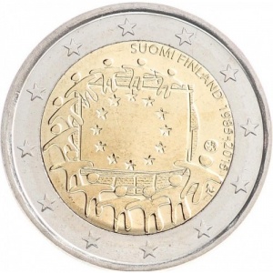 Аверс монеты Финляндия, 2 евро, 2015, 30 лет флагу Европейского союза