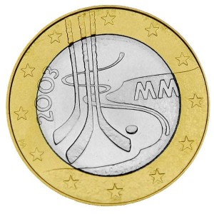 Аверс монеты Финляндия, 5 евро, 2003, Чемпионат мира по хоккею