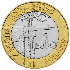 Реверс монеты Финляндия, 5 евро, 2003, Чемпионат мира по хоккею