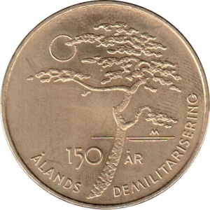 Аверс монеты Финляндия, 5 евро, 2006, 150 лет демилитаризации Аландов