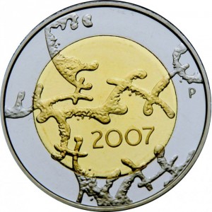 Реверс монеты Финляндия, 5 евро, 2007, 90 лет независимости