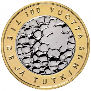 Аверс монеты Финляндия, 5 евро, 2008, 100 лет науке и исследованиям