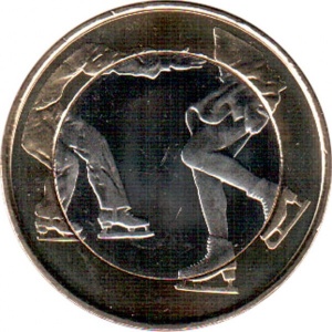 Реверс монеты Финляндия, 5 евро, 2015, Спорт - Фигурное катание