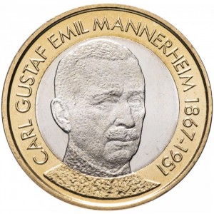 Реверс монеты Финляндия, 5 евро, 2017, Карл Маннергейм (1944-1946)