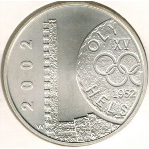 Аверс монеты Финляндия, 10 евро, 2002, 50 лет Олимпийским играм в Хельсинки