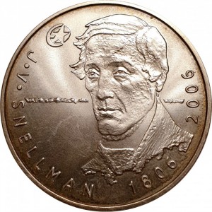 Реверс монеты Финляндия, 10 евро, 2006, 200 лет со дня рождения Йохана Вильгельма Снелльмана