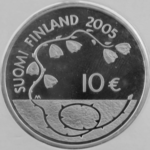 Аверс монеты Финляндия, 10 евро, 2005, 60 лет мира