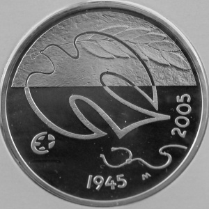 Реверс монеты Финляндия, 10 евро, 2005, 60 лет мира