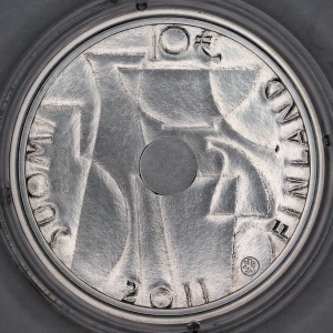 Аверс монеты Финляндия, 10 евро, 2011, 100 лет со дня рождения Кай Франка