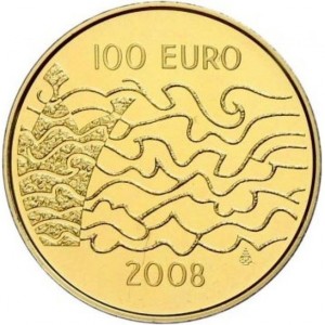 Реверс монеты Финляндия, 100 евро, 2008, 200 лет Финляндской войне