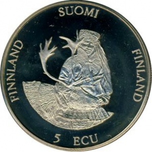 Аверс монеты Финляндия, 5 ЭКЮ, 1994, Рованиеми