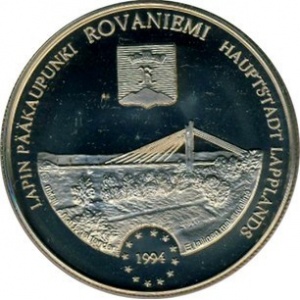 Реверс монеты Финляндия, 5 ЭКЮ, 1994, Рованиеми