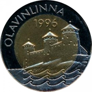 Реверс монеты Финляндия, 5 евро, 1996, Олафсборг