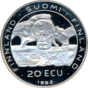 Аверс монеты Финляндия, 20 ЭКЮ, 1992, 20 лет Конференции по безопасности и сотрудничеству в Европе