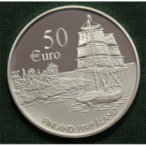 Реверс монеты Финляндия, 50 евро, 1997, 75 лет Аландскому самоуправлению