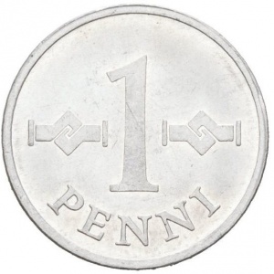 Реверс монеты Финляндия, 1 пенни, 1969-1979