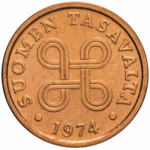 Аверс монеты Финляндия, 5 пенни, 1963-1977