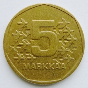 Реверс монеты Финляндия, 5 марок, 1972-1978