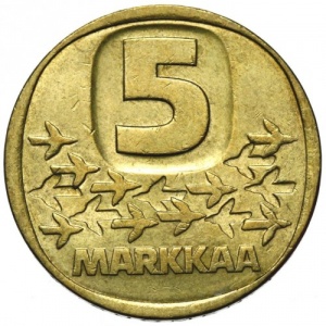 Реверс монеты Финляндия, 5 марок, 1979-1993