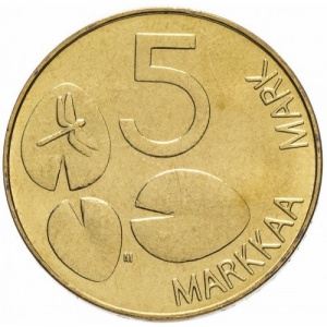 Реверс монеты Финляндия, 5 марок, 1992-2001