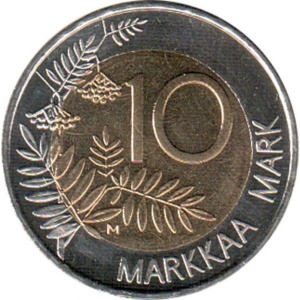 Реверс монеты Финляндия, 10 марок, 1999, Финское председательство в ЕС