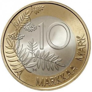 Реверс монеты Финляндия, 10 марок, 1999, Финское председательство в ЕС