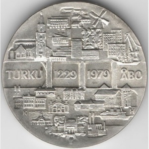 Аверс монеты Финляндия, 25 марок, 1979, 750 лет Турку