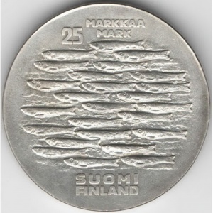 Реверс монеты Финляндия, 25 марок, 1979, 750 лет Турку