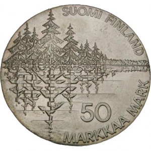 Аверс монеты Финляндия, 50 марок, 1985, 150 лет национальному эпосу "Калевала"