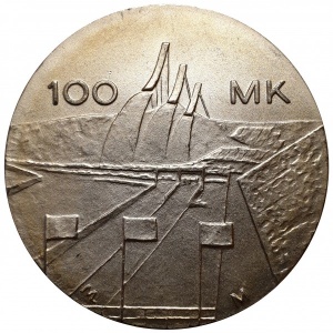 Реверс монеты Финляндия, 100 марок, 1989, Чемпионат мира по лыжным гонкам