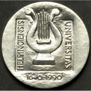 Реверс монеты Финляндия, 100 марок, 1990, 350 лет Хельсинкскому университету