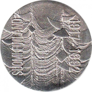 Аверс монеты Финляндия, 100 марок, 1992, 75 лет независимости