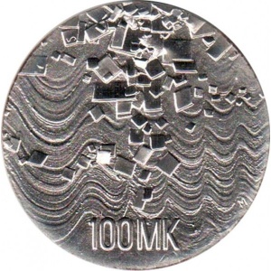 Реверс монеты Финляндия, 100 марок, 1992, 75 лет независимости