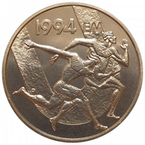 Реверс монеты Финляндия, 100 марок, 1994, 16-й чемпионат Европы по легкой атлетике