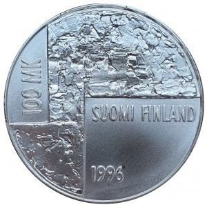 Аверс монеты Финляндия, 100 марок, 1996, 50 лет со дня смерти Хелены Шерфбек