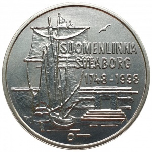 Аверс монеты Финляндия, 100 марок, 1998, Крепость Свеаборг