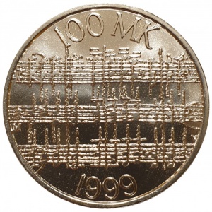 Реверс монеты Финляндия, 100 марок, 1999, Ян Сибелиус