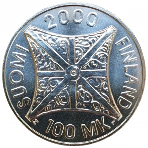 Аверс монеты Финляндия, 100 марок, 2000, Миллениум
