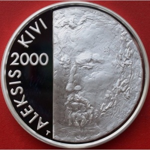Реверс монеты Финляндия, 100 марок, 2000, Алексис Киви