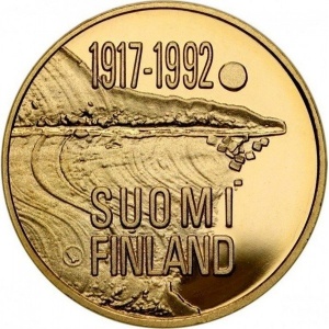 Аверс монеты Финляндия, 1000 марок, 1992, 75 лет независимости