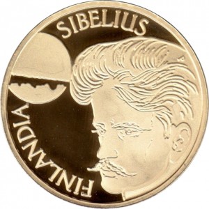 Аверс монеты Финляндия, 1000 марок, 1999, Ян Сибелиус