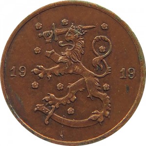 Аверс монеты Финляндия, 1 пенни, 1919-1924